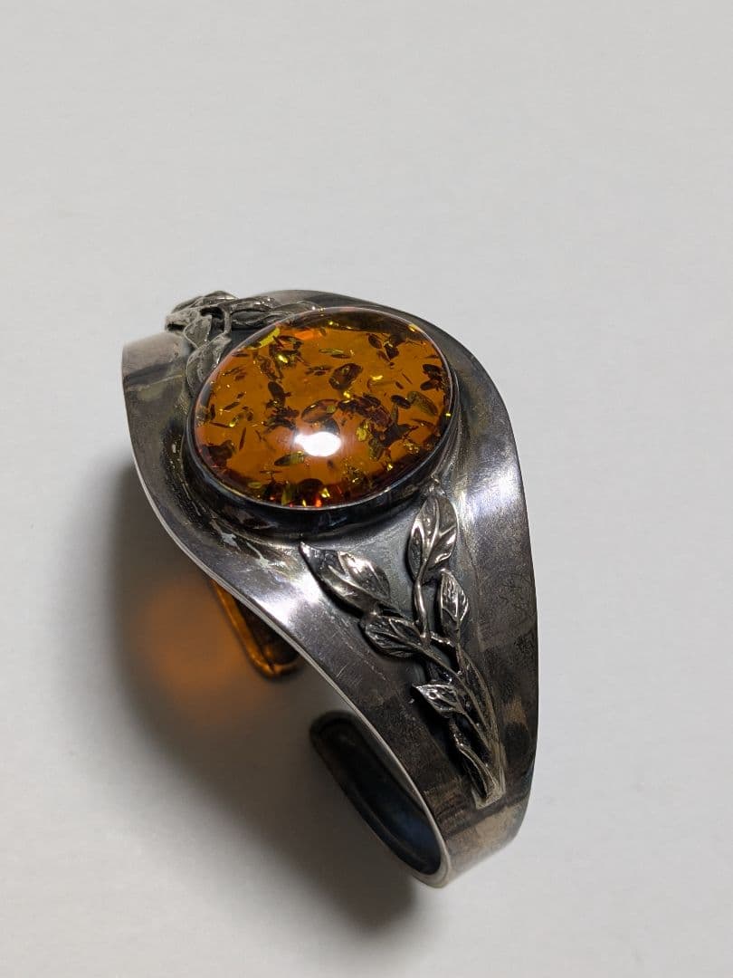 天然琥珀 バングル SV925 ヴィンテージ