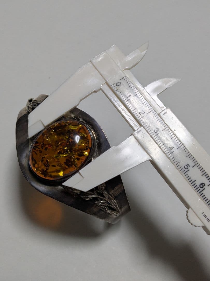 天然琥珀 バングル SV925 ヴィンテージ