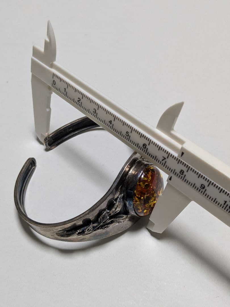 天然琥珀 バングル SV925 ヴィンテージ