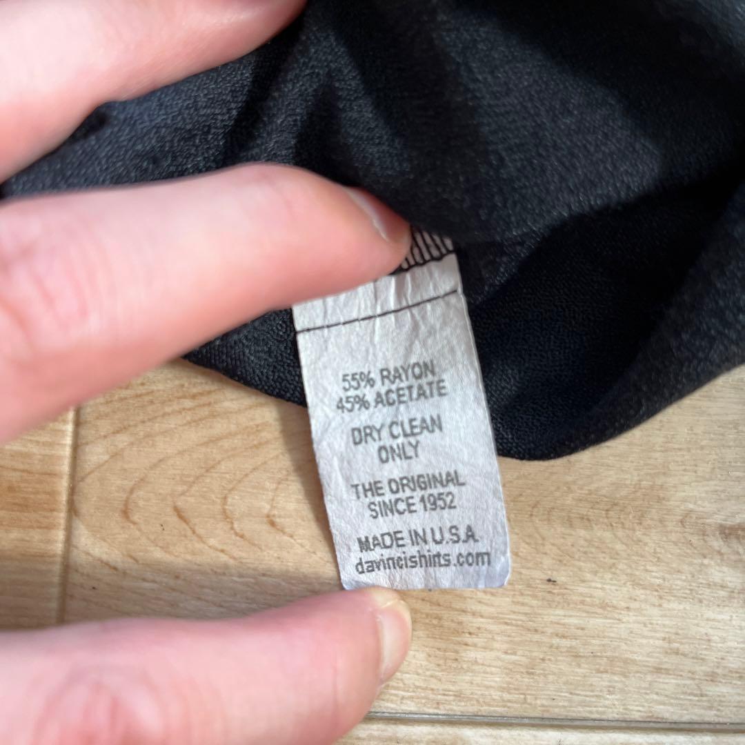 50s ボーリングシャツ DaVinci USA製 刺繍 オープンカラーシャツ