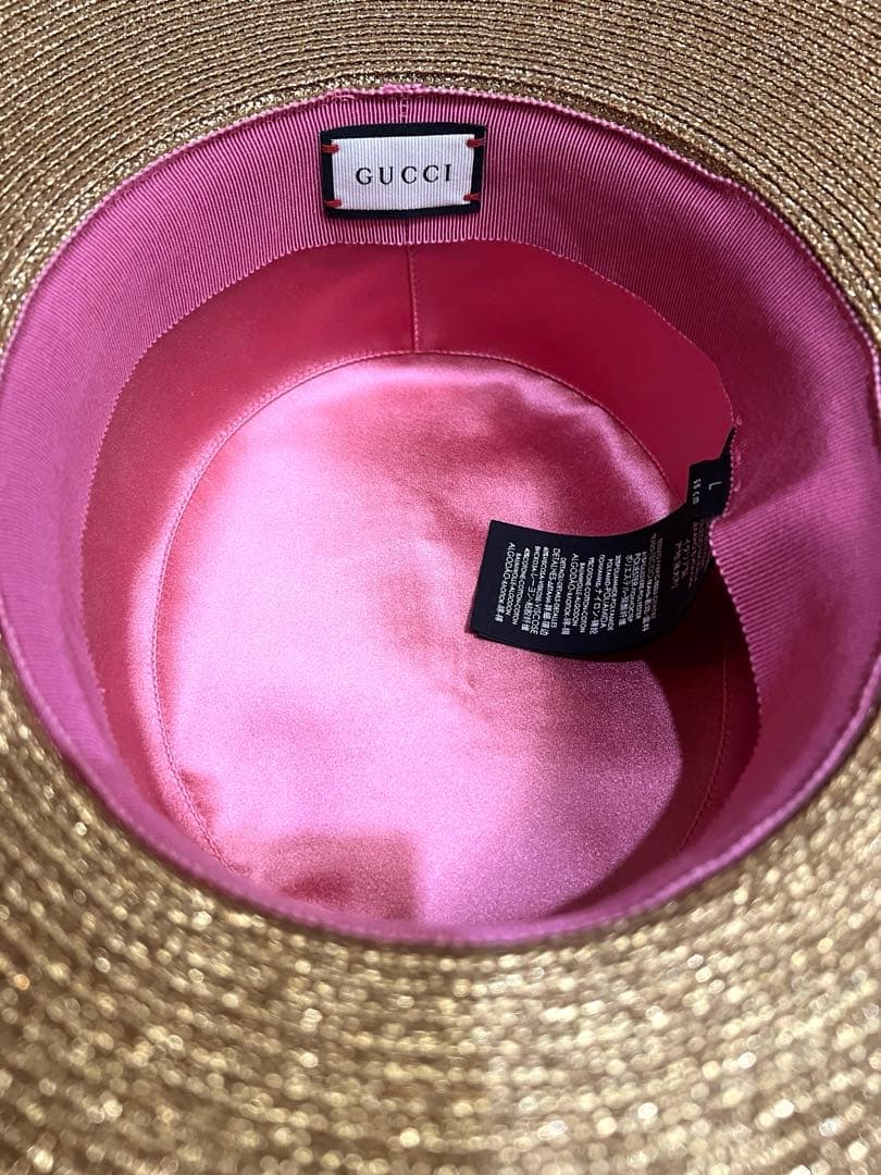 グッチ　ラメファブリックパピエハット