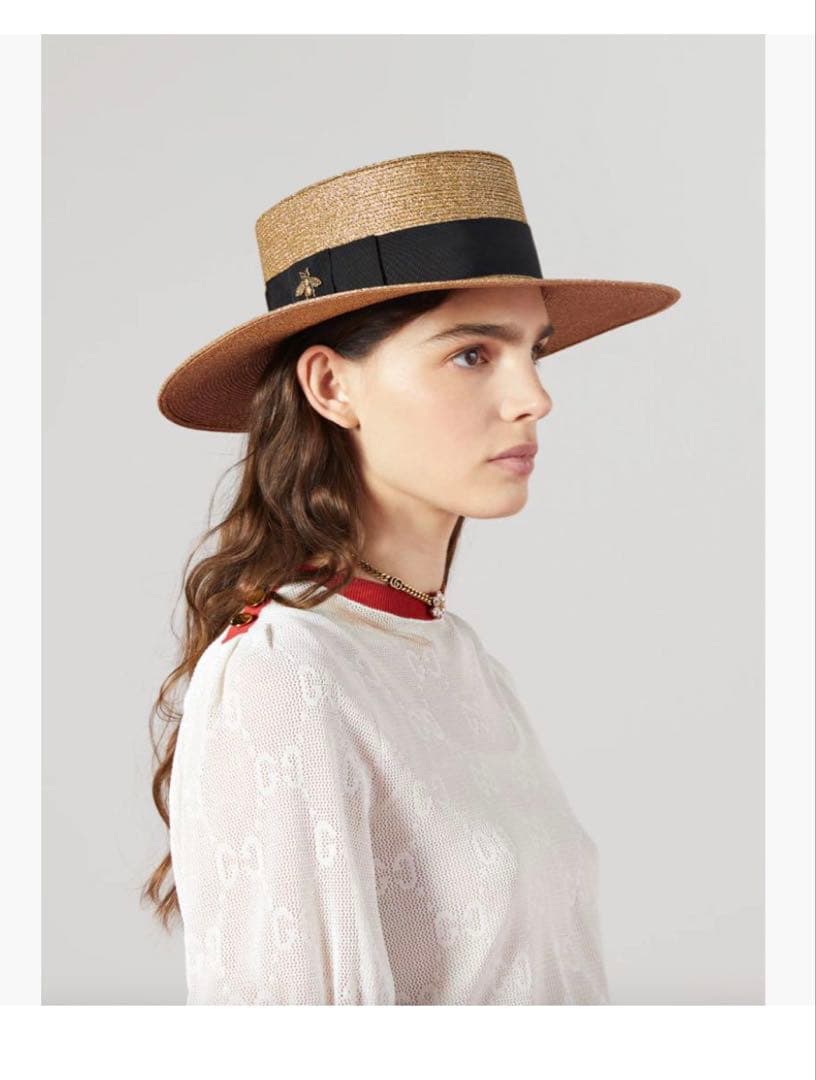 グッチ　ラメファブリックパピエハット