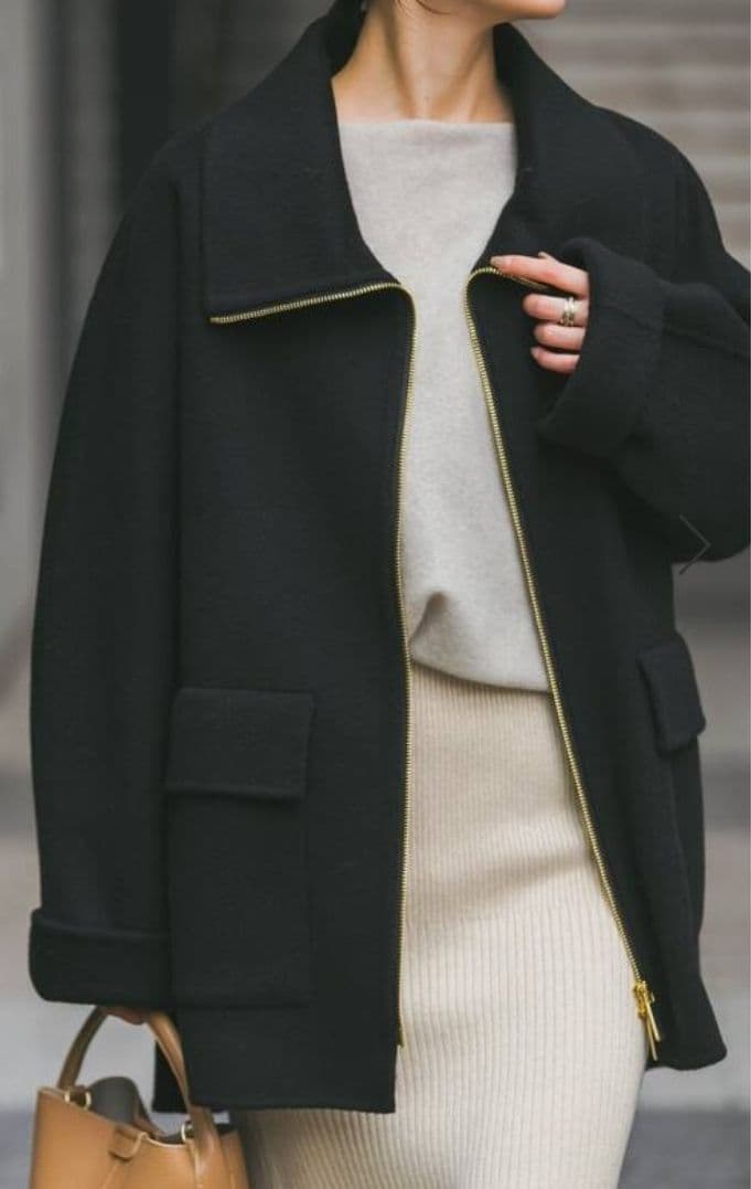 Noble キャメルミックスリバージップコート BLACK 36