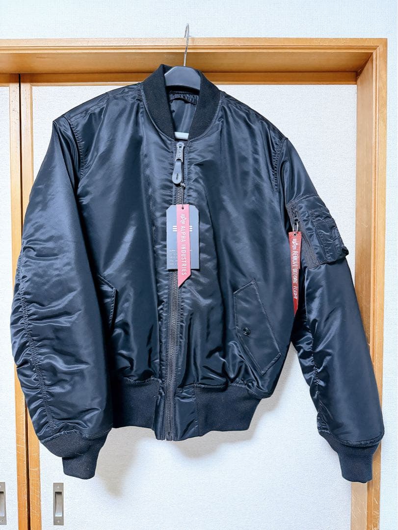 フライトジャケット Lサイズ ALPHA MA-1 USスペック ブラック