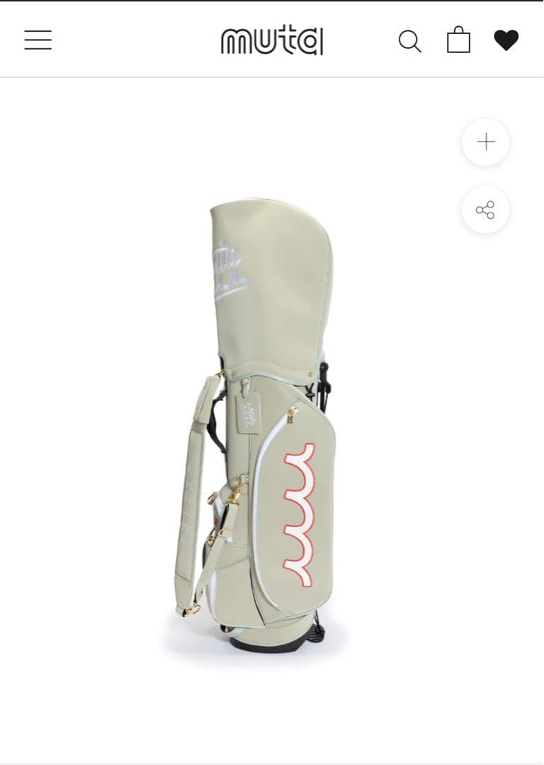 ムータマリン ベージュ ゴルフバッグ スタンド付き