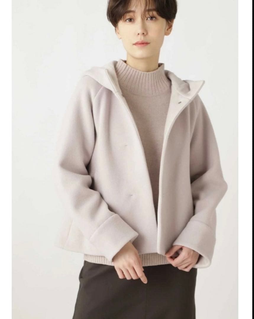 human woman アウター　コート ファインウールダブルモッサ　Sサイズ