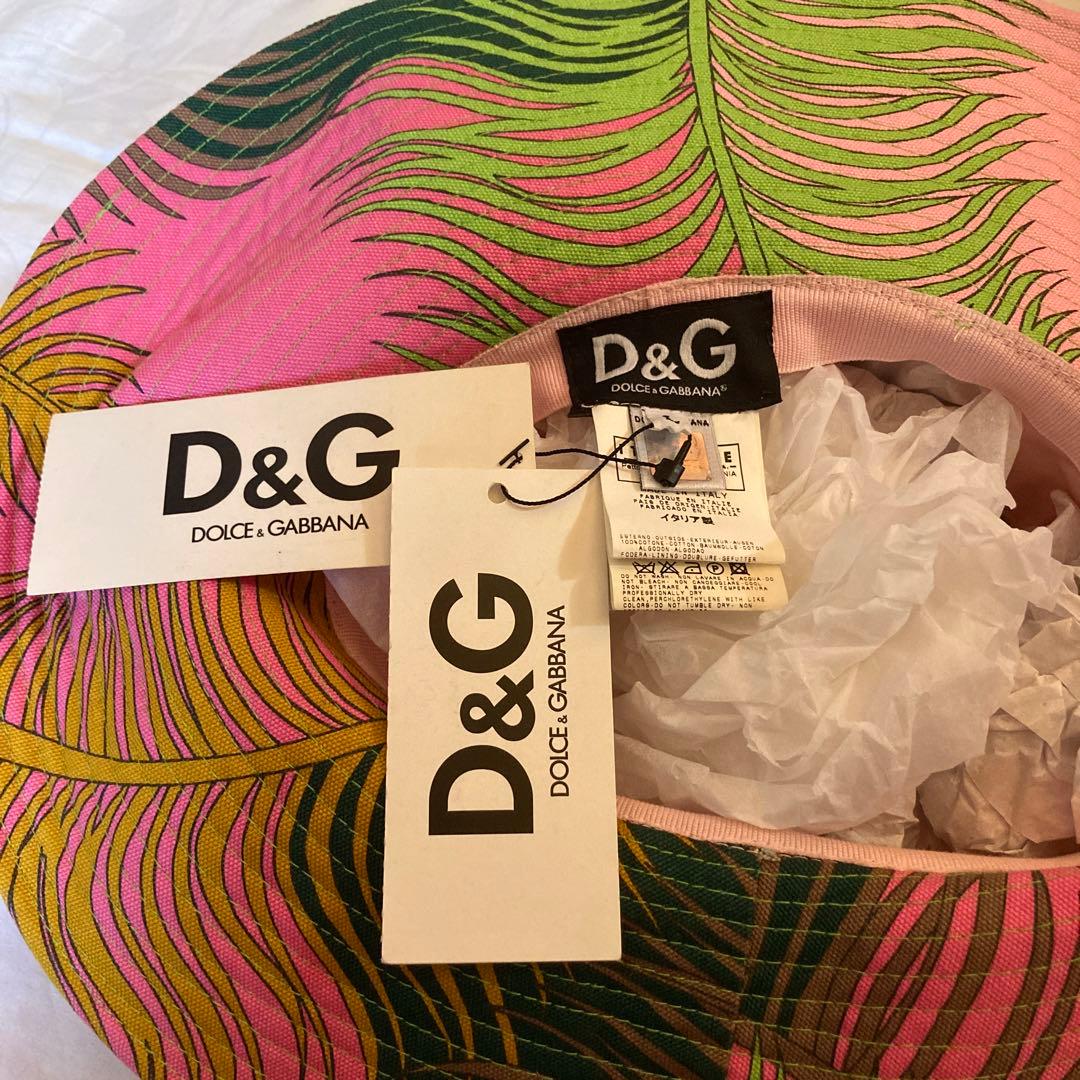 【希少】D&Gハット　デッドストック ‼︎ マルチカラー葉柄ハットつば広タイプ