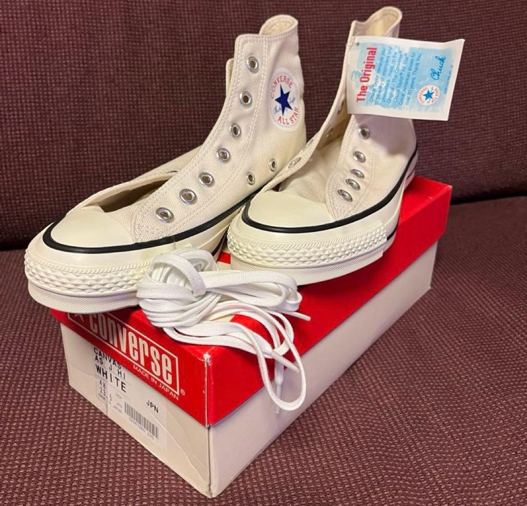 靴 CONVERSE ALL STAR HI WHITE MADE IN JAPAN