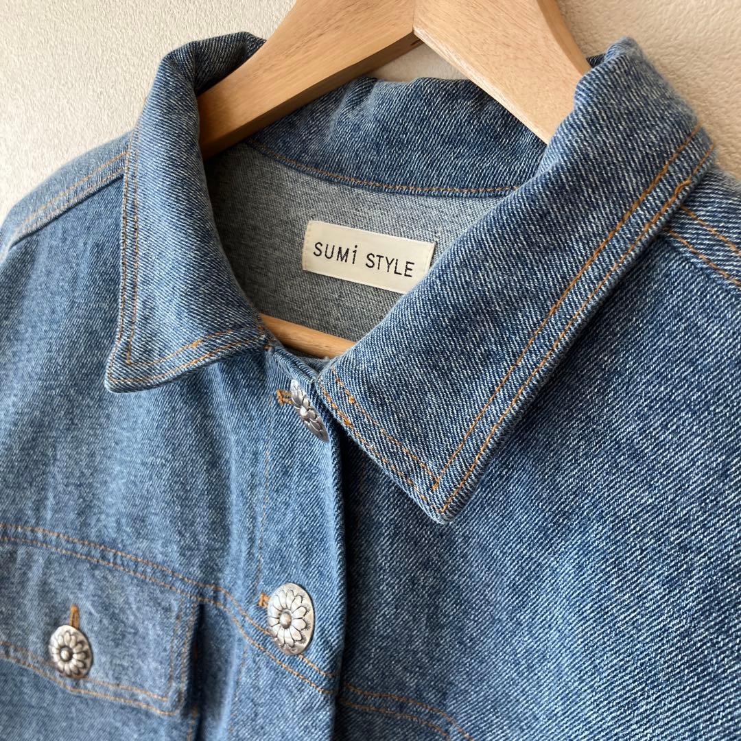 SUMI STYLE ドッキングデニムジャケット ゴブラン織　アニマル　柄