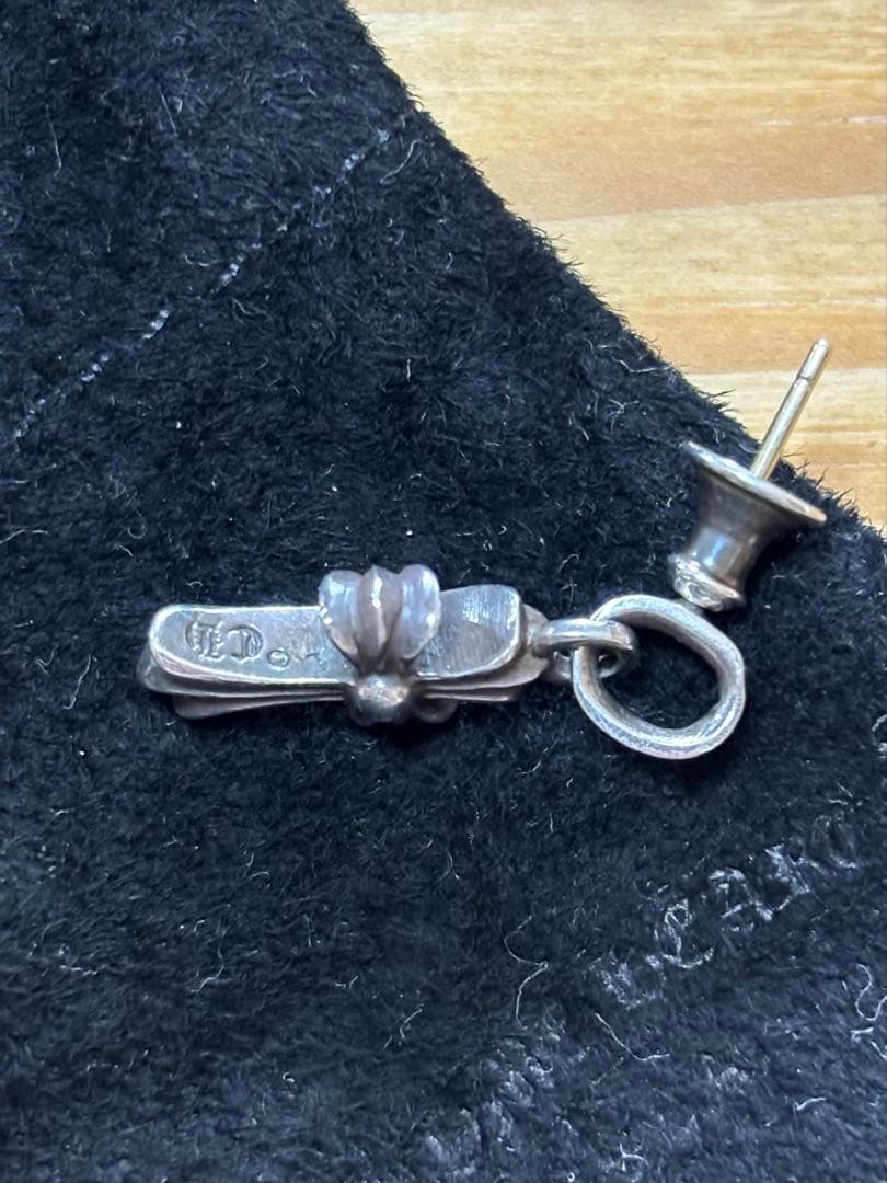 クロムハーツ シルバー925 CHクロスベビーファットドロップイヤリング