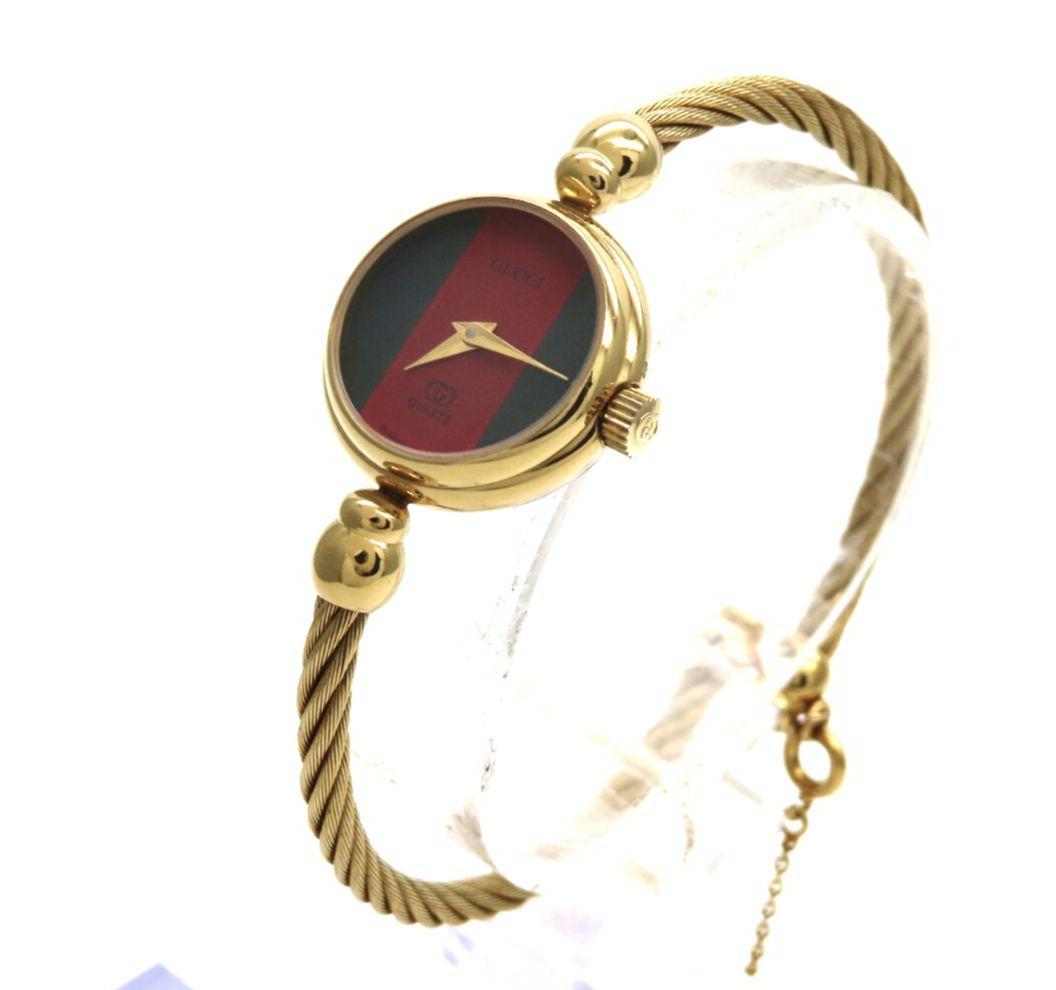 【シェリーライン】GUCCI ‘グッチ 時計‘ GPゴールド バングル☆極美品☆