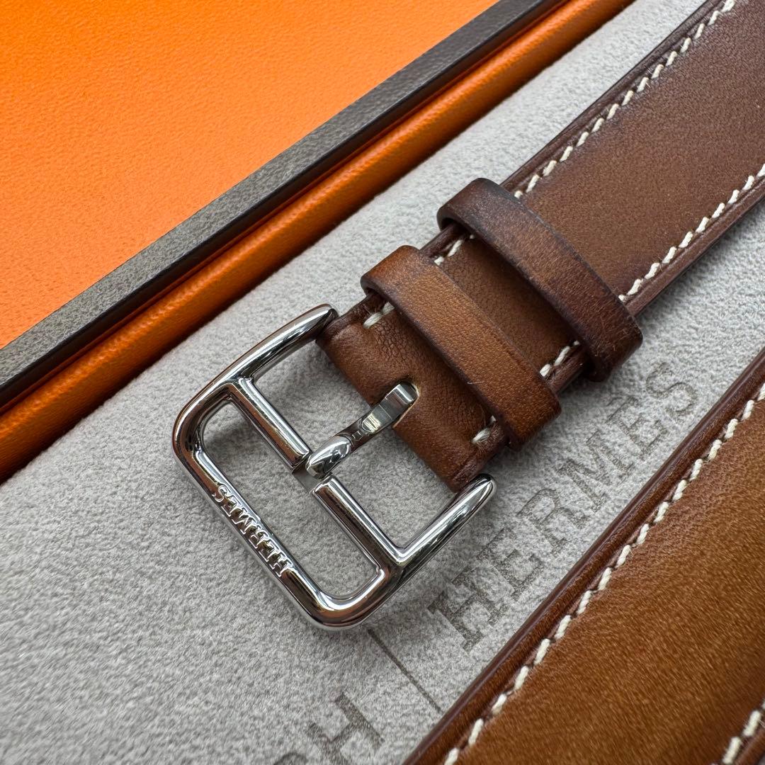 2869 Apple Watch エルメス　ブラウン　ドゥブルトゥール　二重