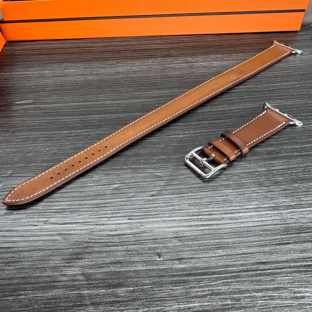 2869 Apple Watch エルメス　ブラウン　ドゥブルトゥール　二重