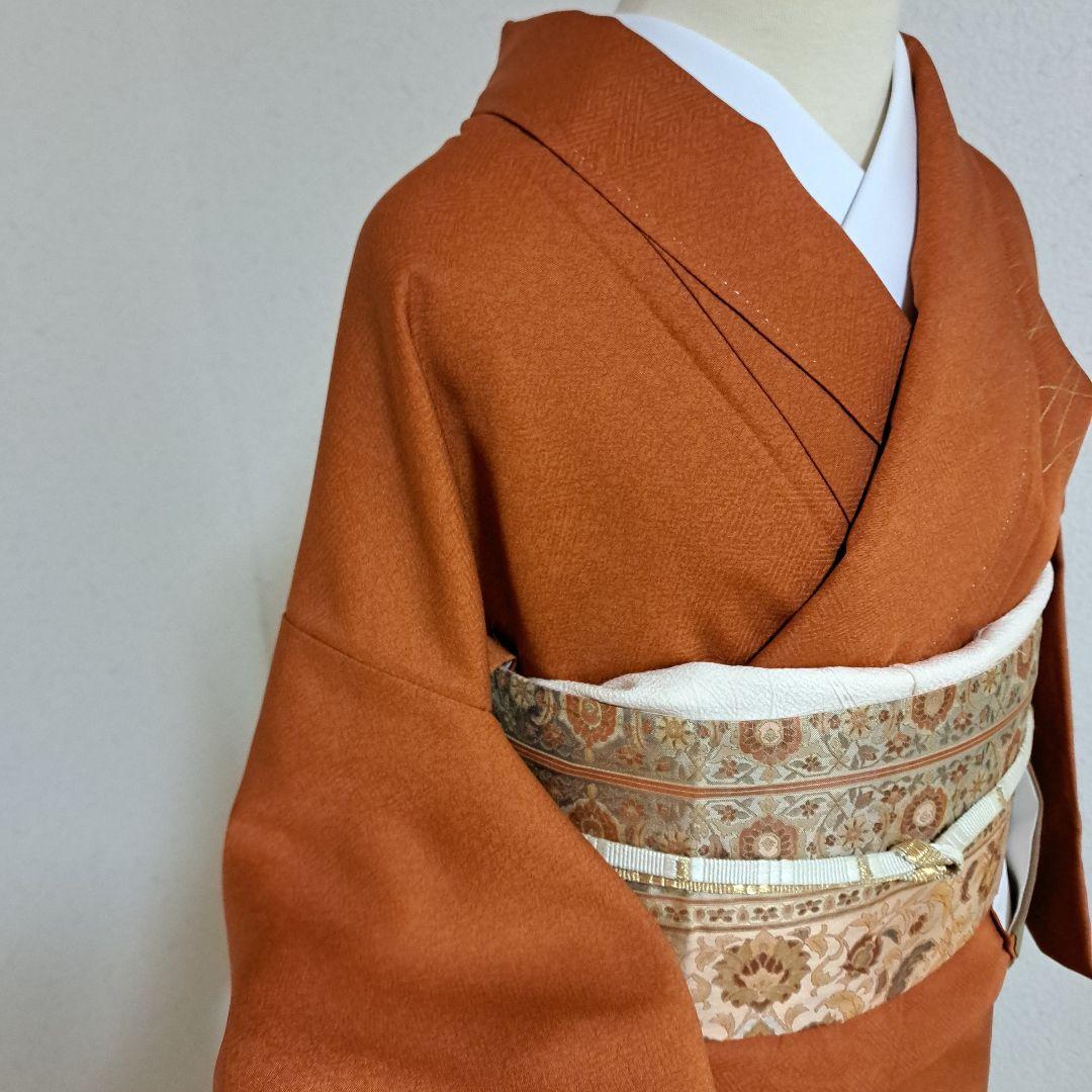 サンヒストリー　訪問着　+正絹長襦袢　スワトウ刺繍　裄64 肩身丈152