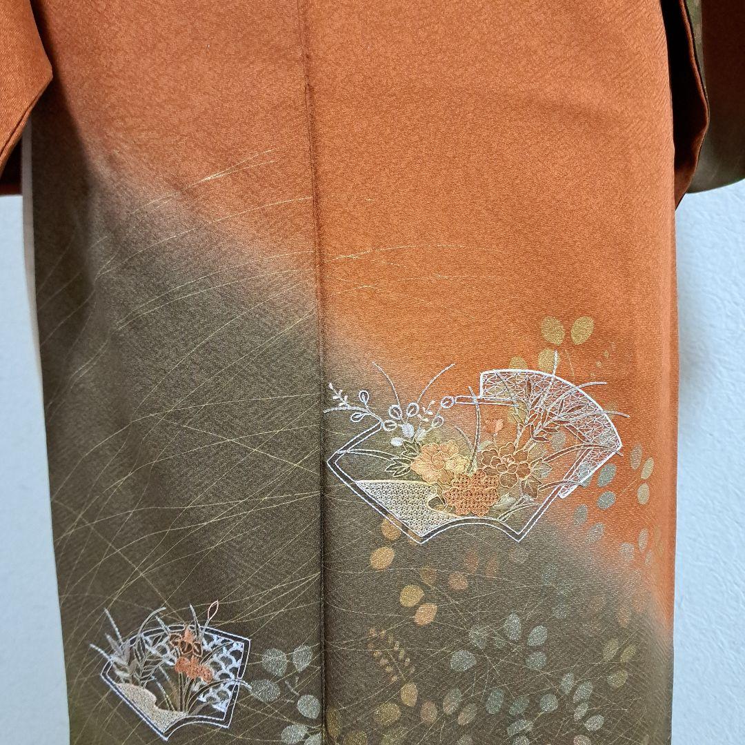 サンヒストリー　訪問着　+正絹長襦袢　スワトウ刺繍　裄64 肩身丈152