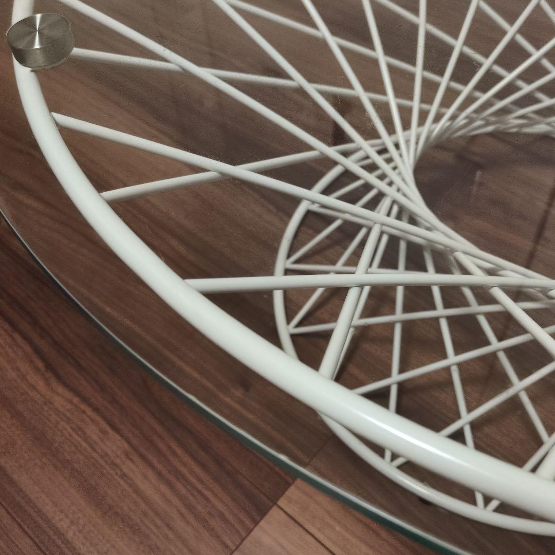 フランフラン　マーリア コーヒーテーブル　クリア×ホワイト　ローテーブル