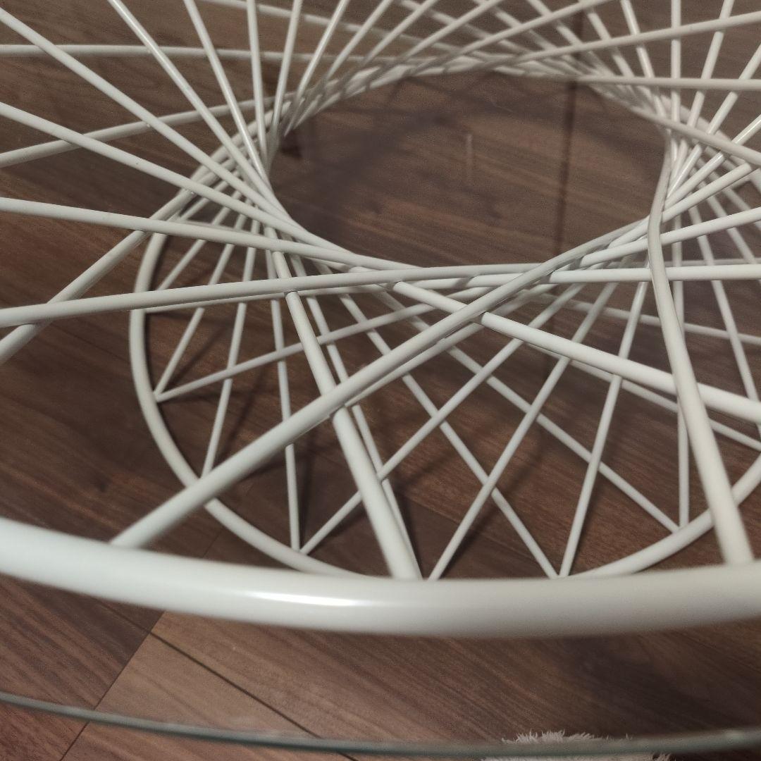 フランフラン　マーリア コーヒーテーブル　クリア×ホワイト　ローテーブル