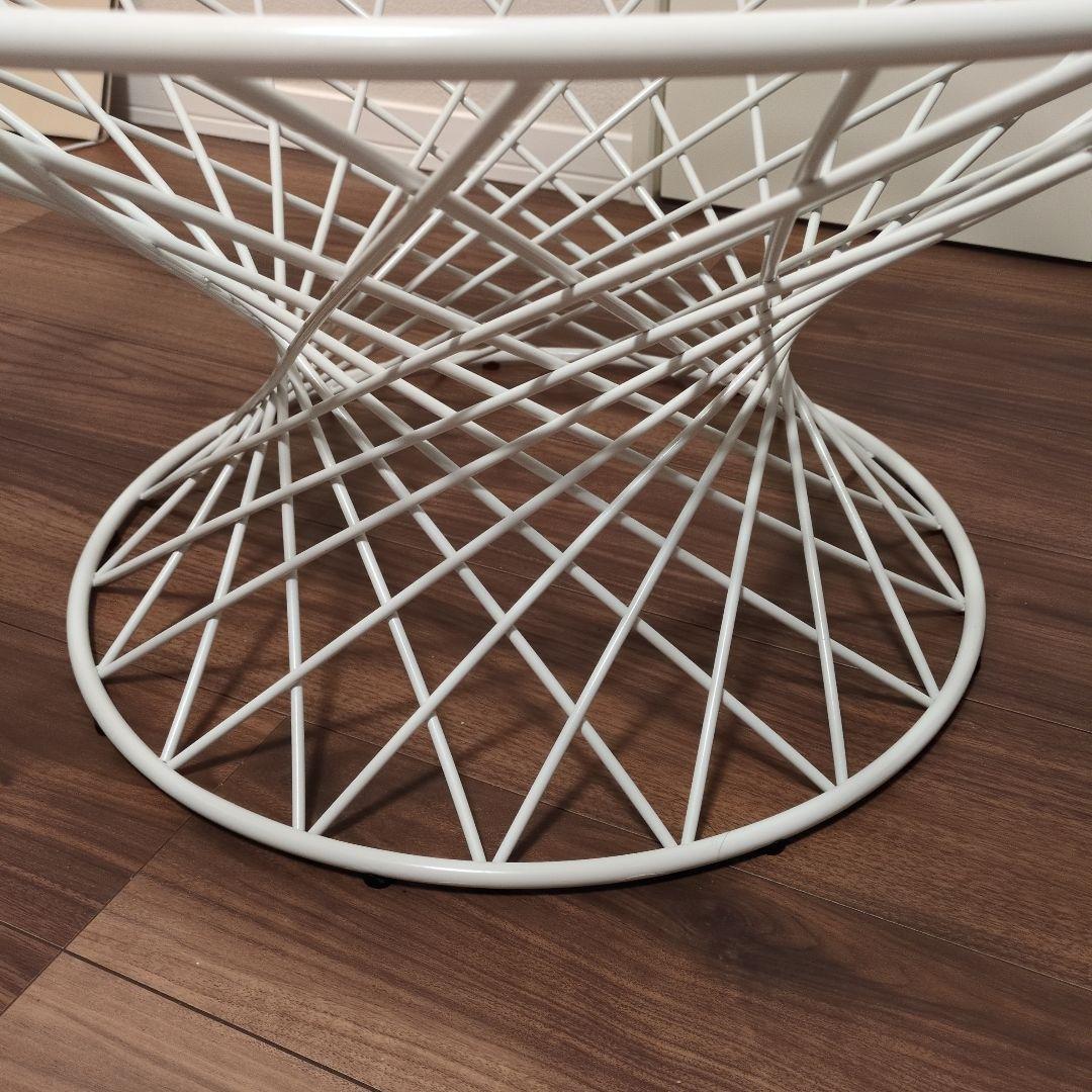 フランフラン　マーリア コーヒーテーブル　クリア×ホワイト　ローテーブル