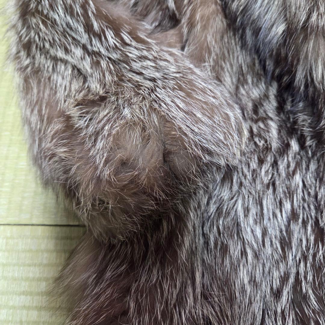 女優襟 シルバーフォクス 11号 肉厚 本物 リアルファーコート