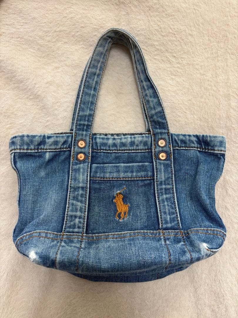 値下げ中！ポロ　ラルフローレン　デニムミニトートバッグ
