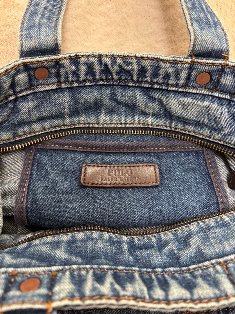 値下げ中！ポロ　ラルフローレン　デニムミニトートバッグ