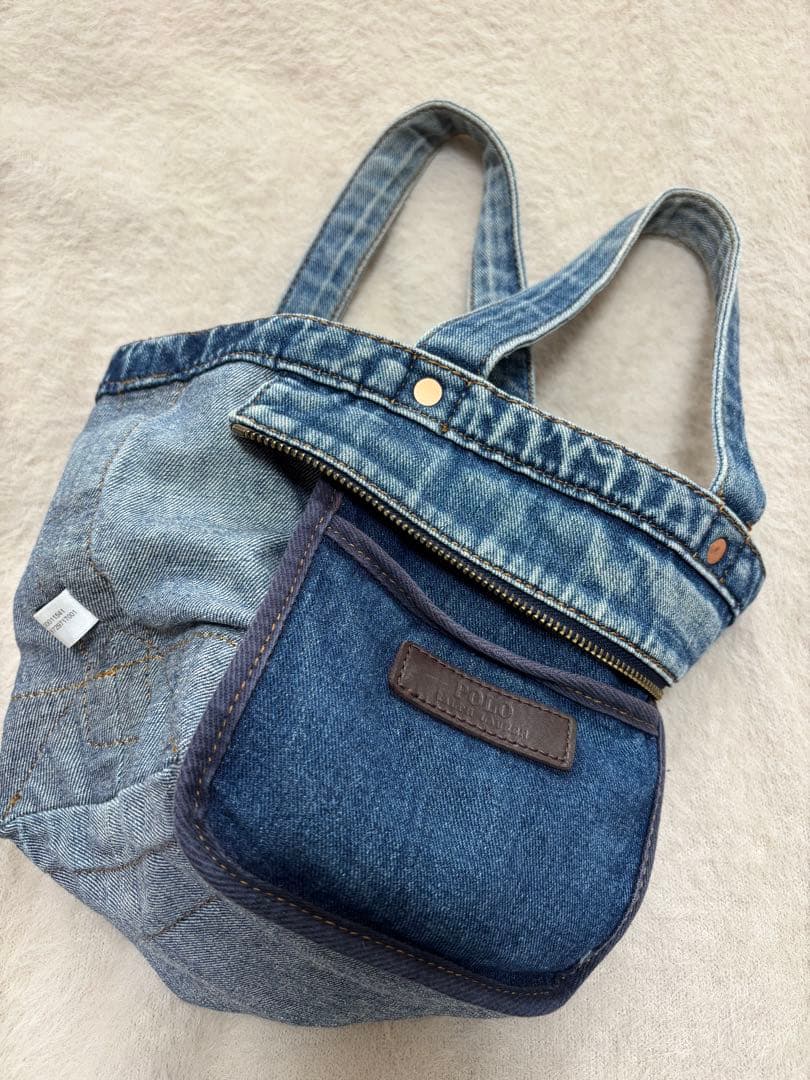 値下げ中！ポロ　ラルフローレン　デニムミニトートバッグ