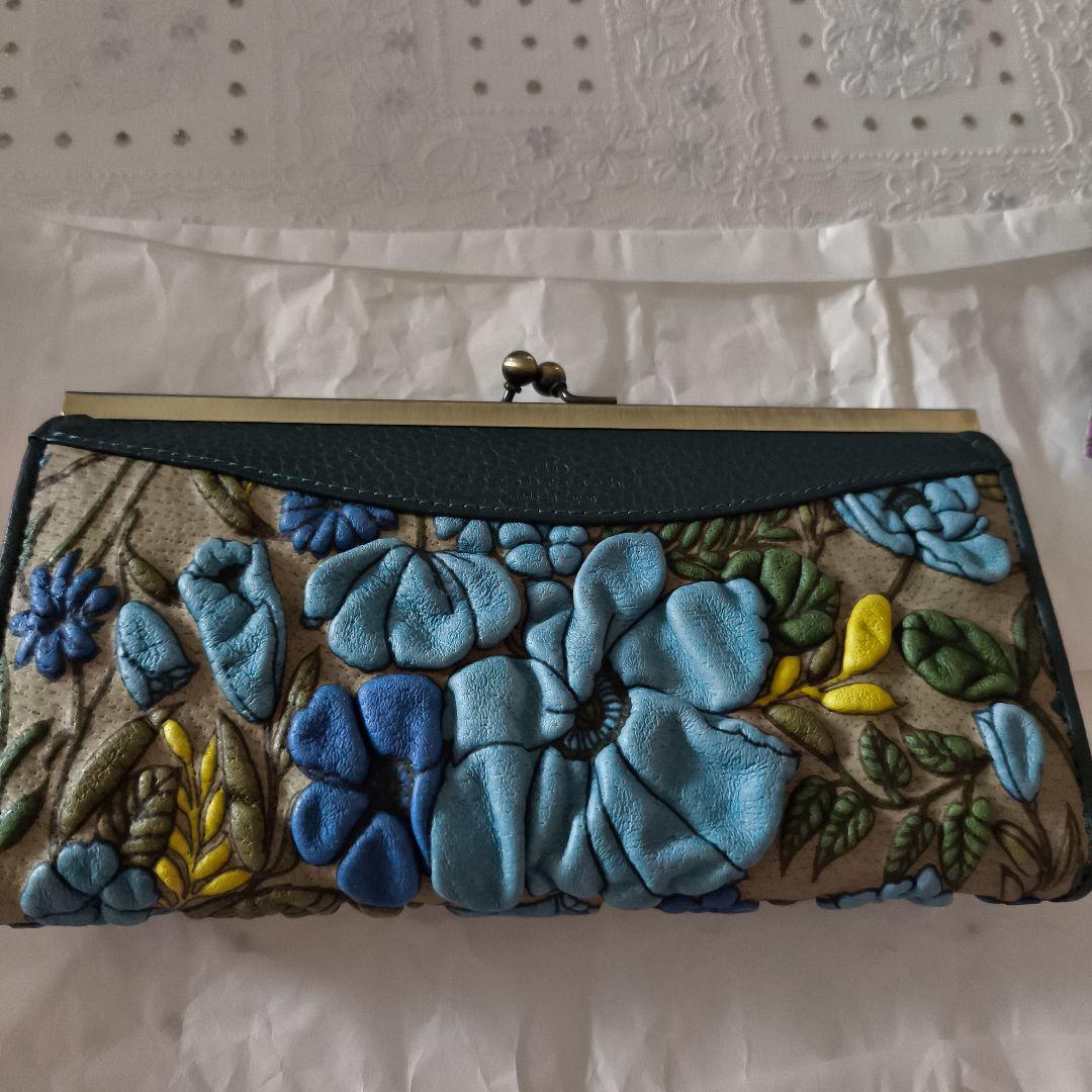 む*ぎ様 花柄デコブランシェがま口財布