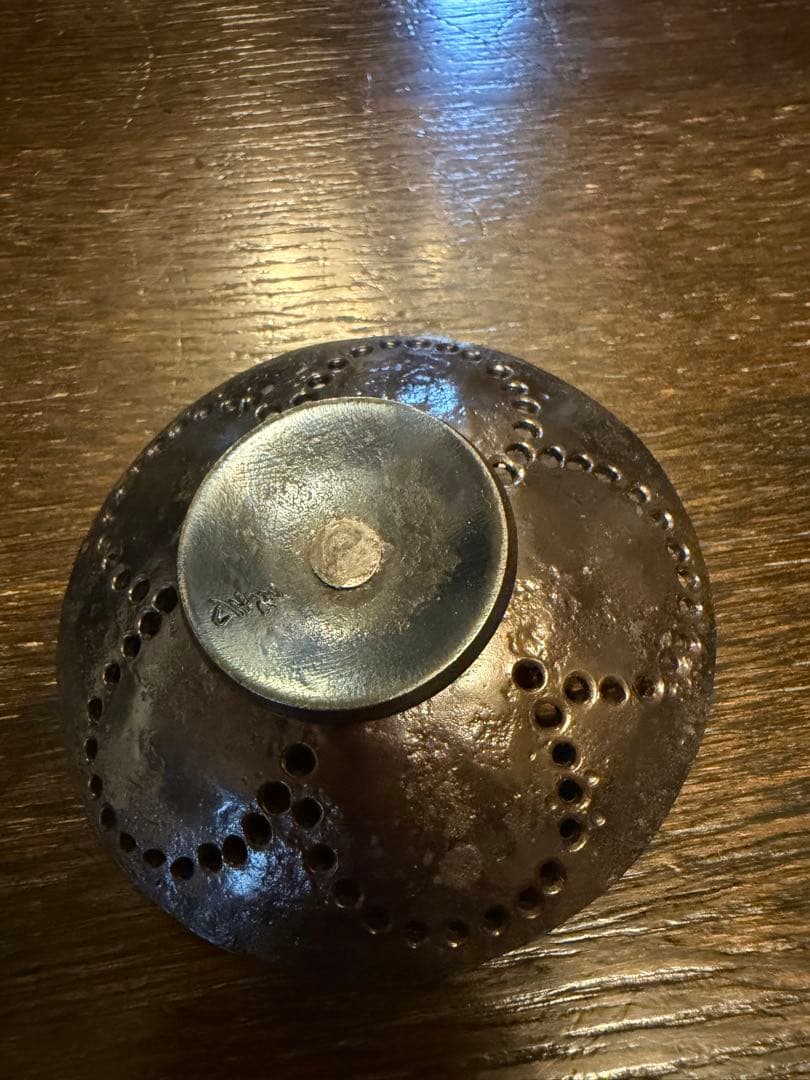 鐵製　透かし燭台　ろうそく立て 大1小2