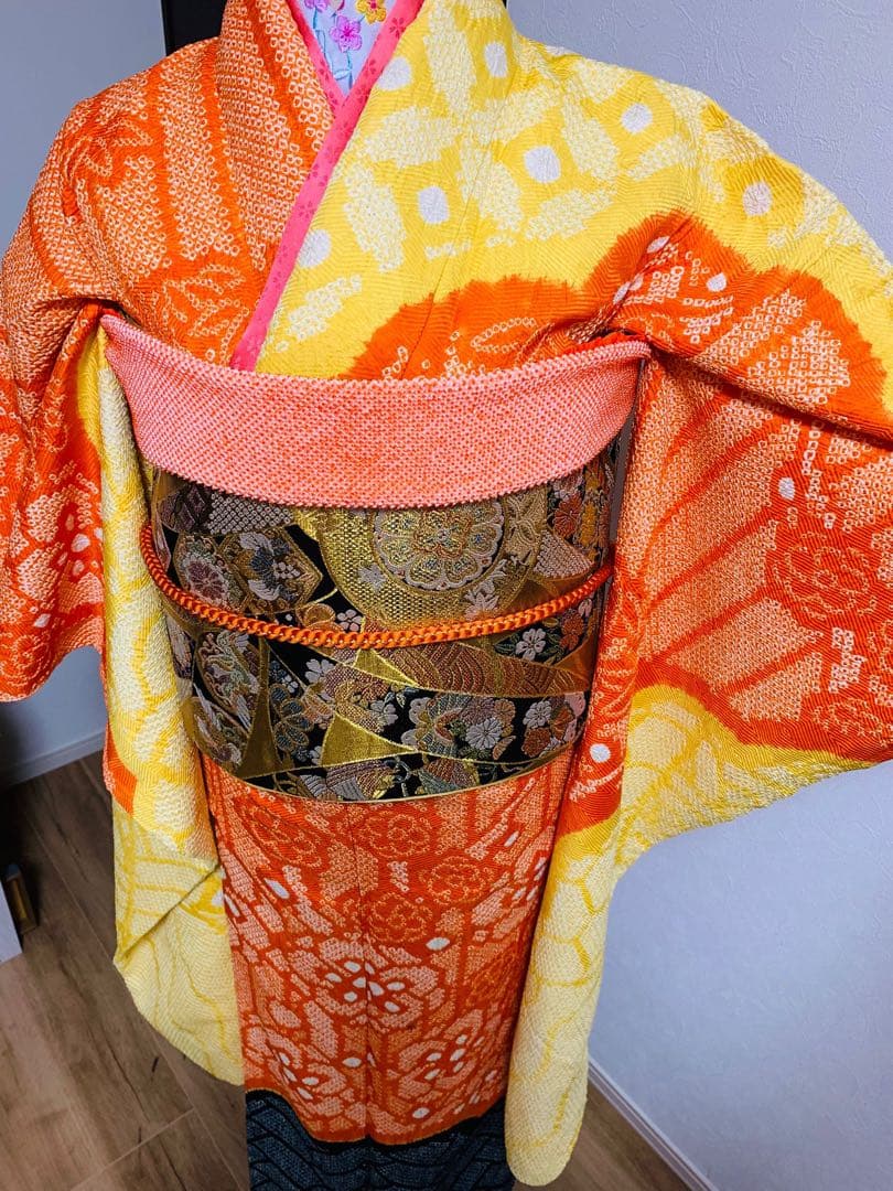 振袖 オレンジと黄色　フルセット❗️大特価セール！