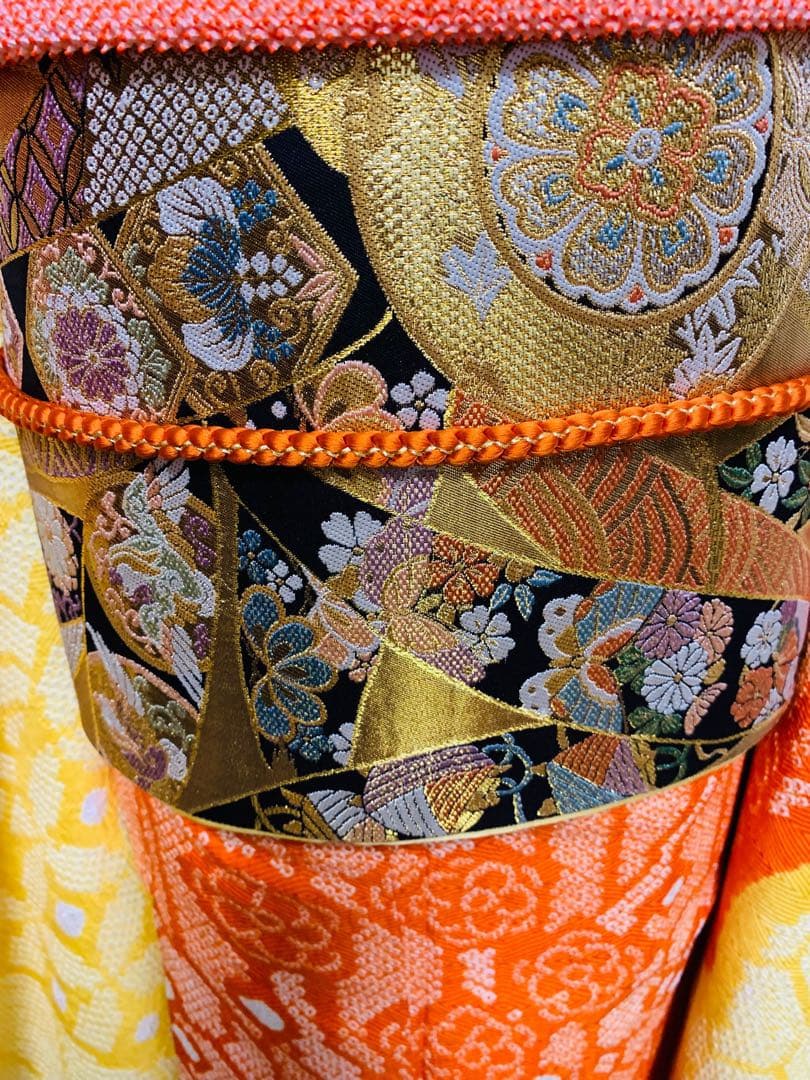 振袖 オレンジと黄色　フルセット❗️大特価セール！
