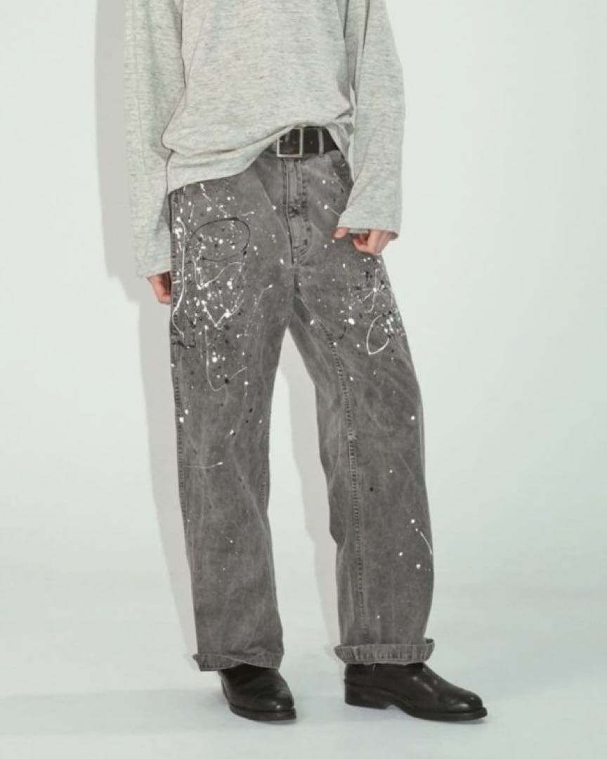 ensou. SPLASH PAINTER JEANS デニムパンツ 柿の葉
