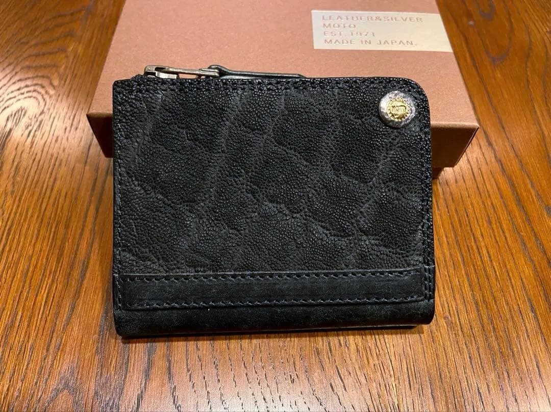 MOTO モト FW4 エレファント コンパクトジップ ウォレット ブラック