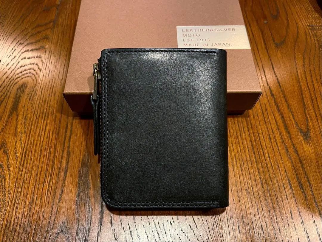MOTO モト FW4 エレファント コンパクトジップ ウォレット ブラック