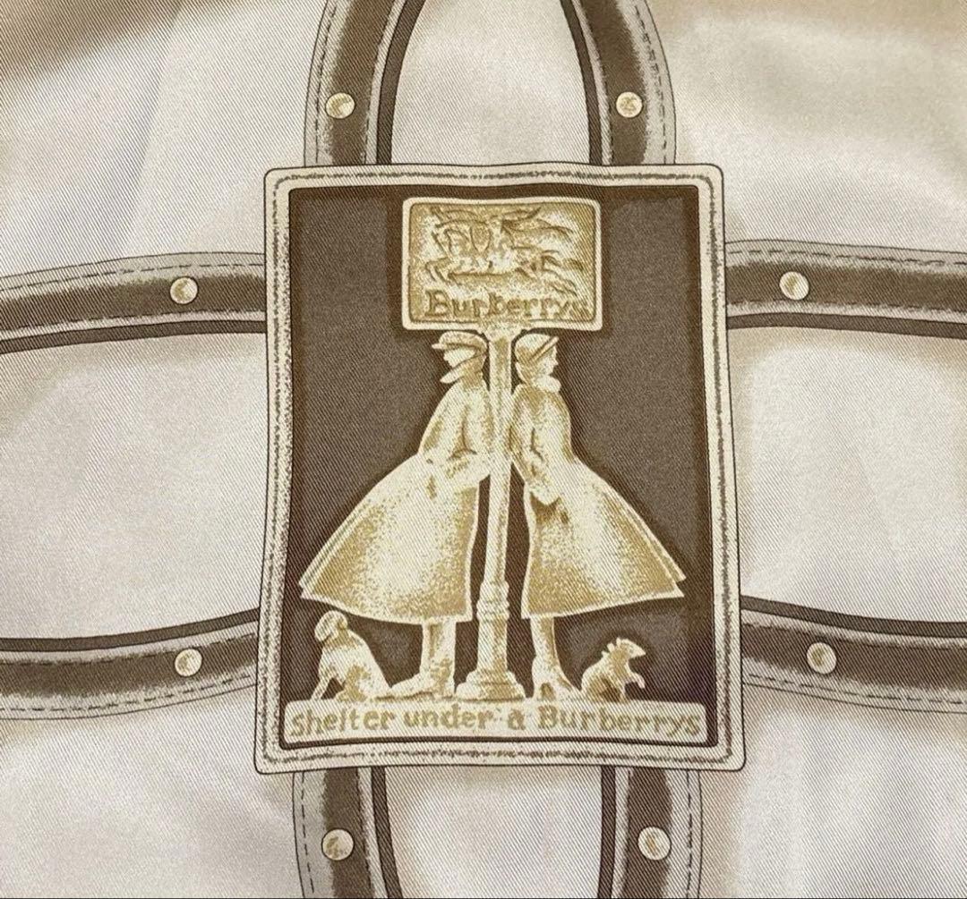 バーバリーズ シルク100% スカーフ柄 ステンカラーコート 紐ベルト付き Ｍ