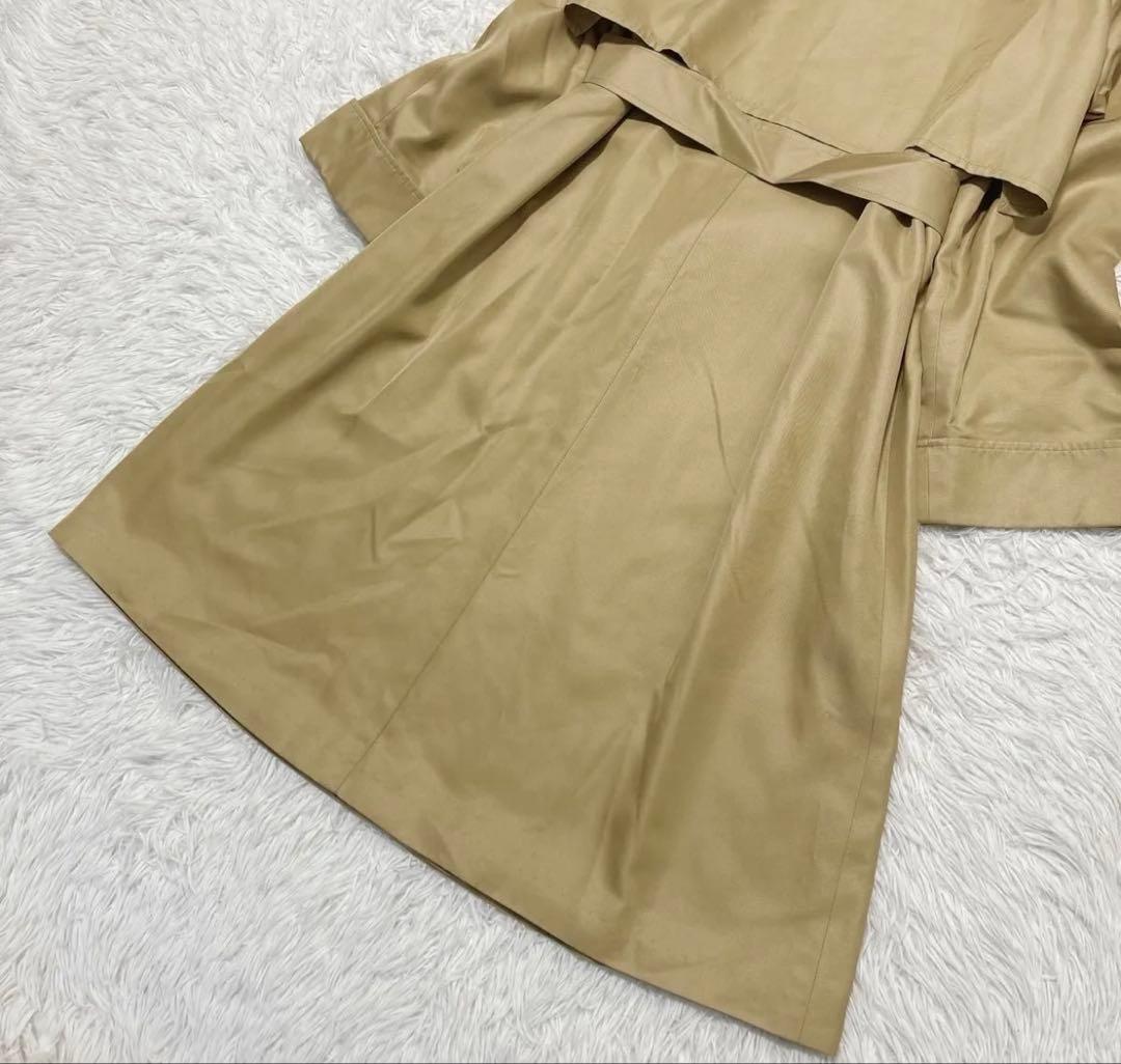 バーバリーズ シルク100% スカーフ柄 ステンカラーコート 紐ベルト付き Ｍ