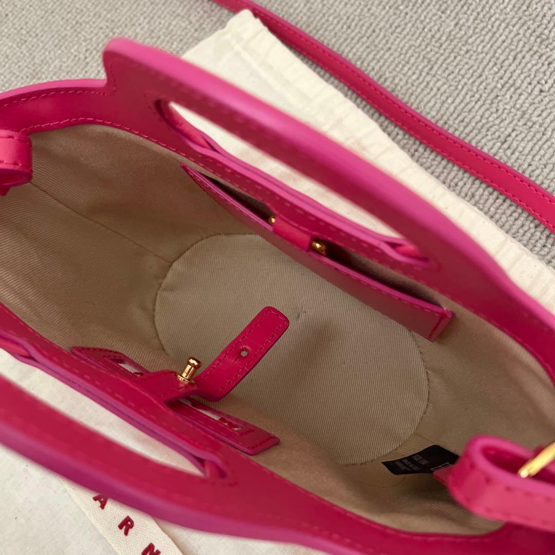 MARNI マルニ　ピンク ショルダー　かごバッグ　マイクロ
