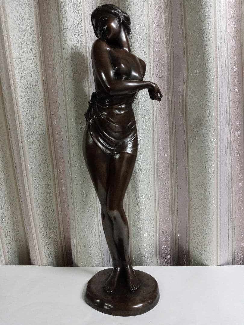 【竹中正晴】湯上がり乙女「はじらい」ブロンズ像 裸婦像 約62cm