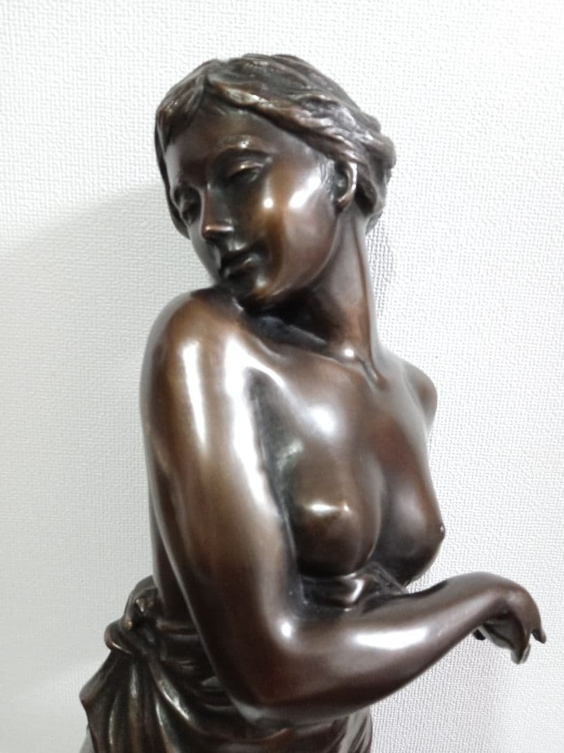 【竹中正晴】湯上がり乙女「はじらい」ブロンズ像 裸婦像 約62cm