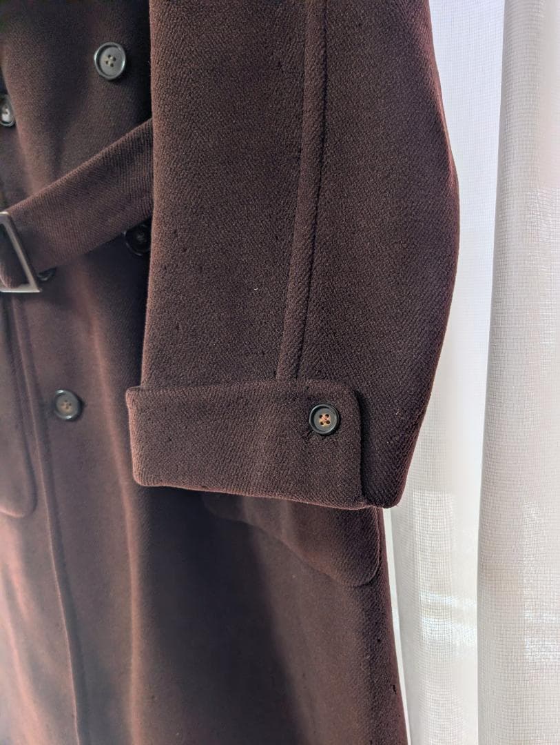 Aqascutum　希少40sダブルワラント　肉厚ウールコート　ブラウン系