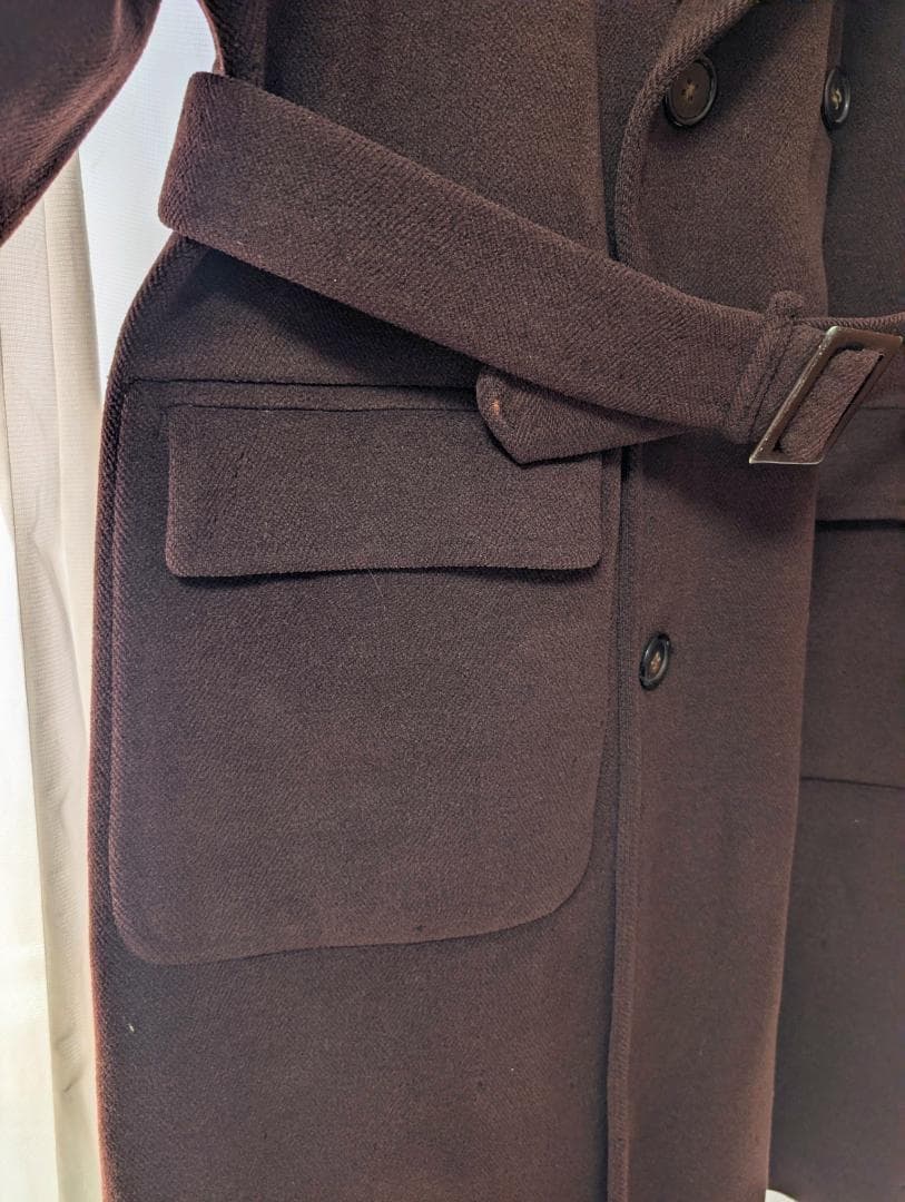 Aqascutum　希少40sダブルワラント　肉厚ウールコート　ブラウン系