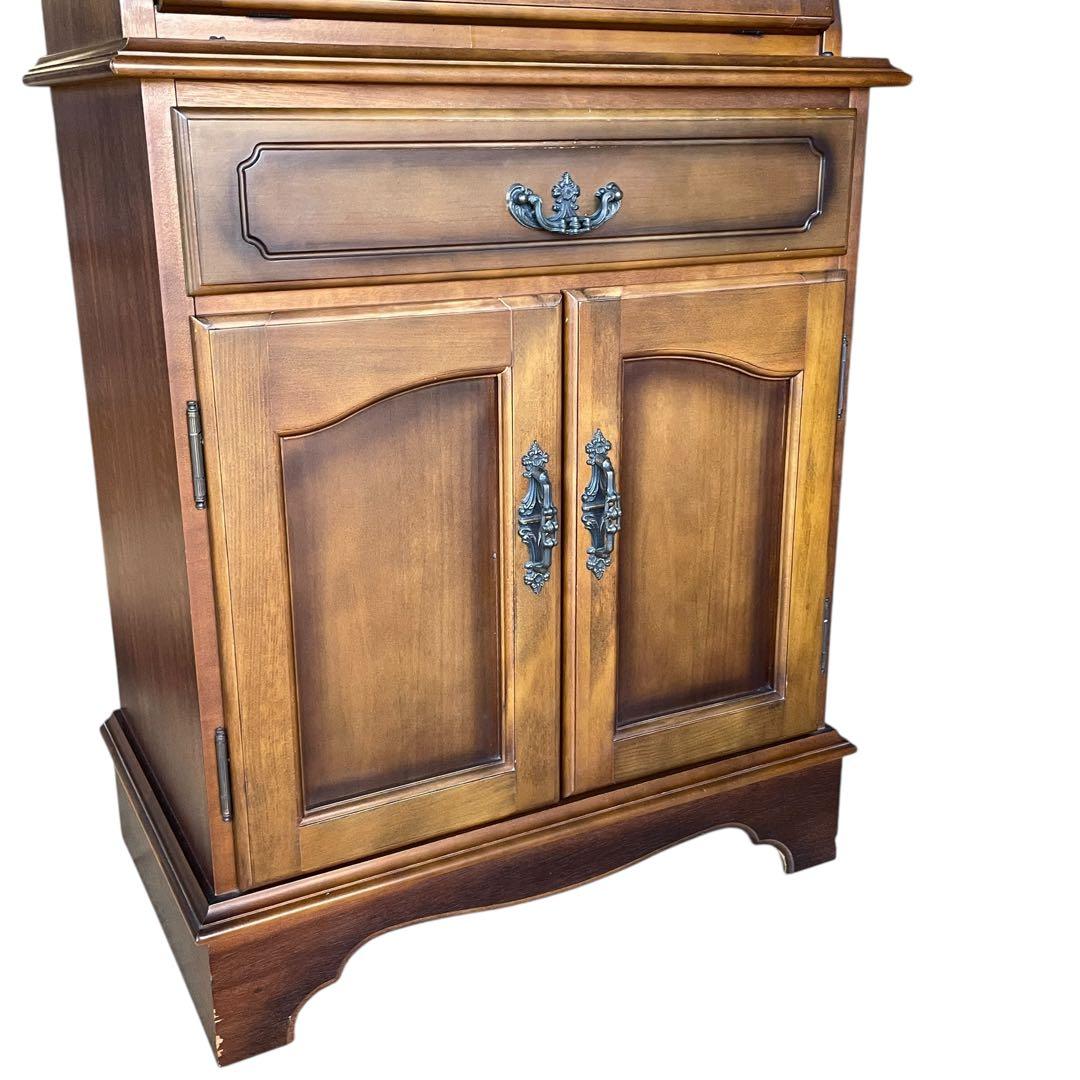 【希少】カリモク コロニアル ライティングビューロー デスク チェスト 木製