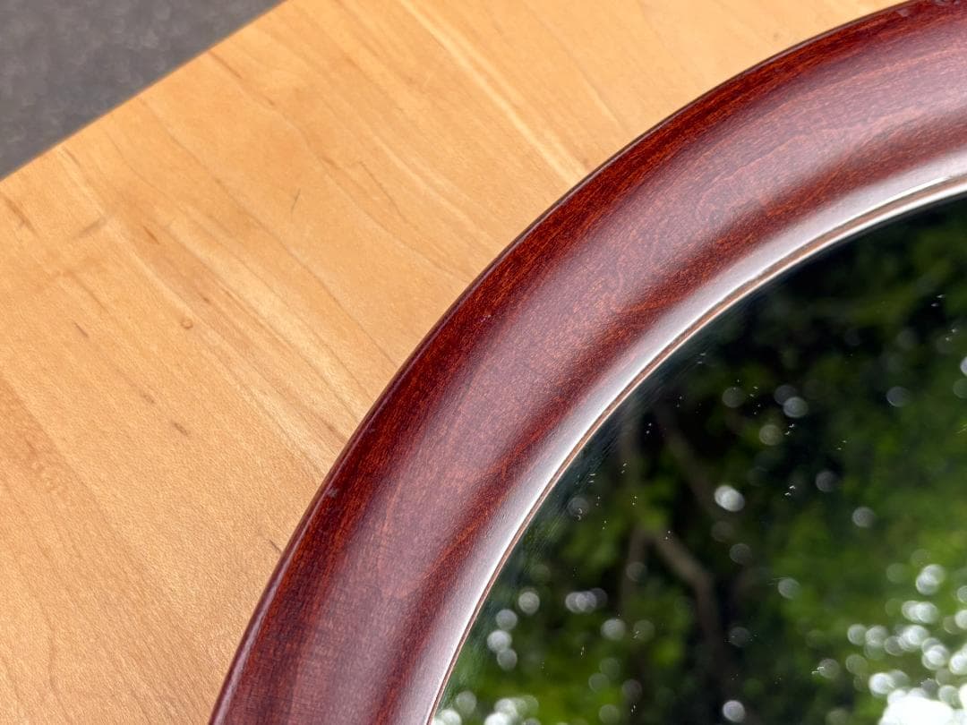 秋田木工 ウォールミラー 壁掛け 鏡 丸型 直径約40ｃｍ 曲木 柳宗理