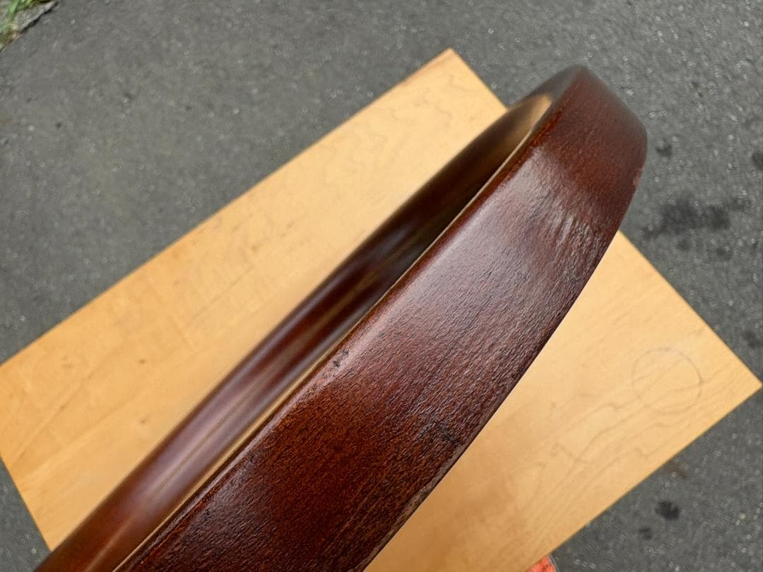 秋田木工 ウォールミラー 壁掛け 鏡 丸型 直径約40ｃｍ 曲木 柳宗理