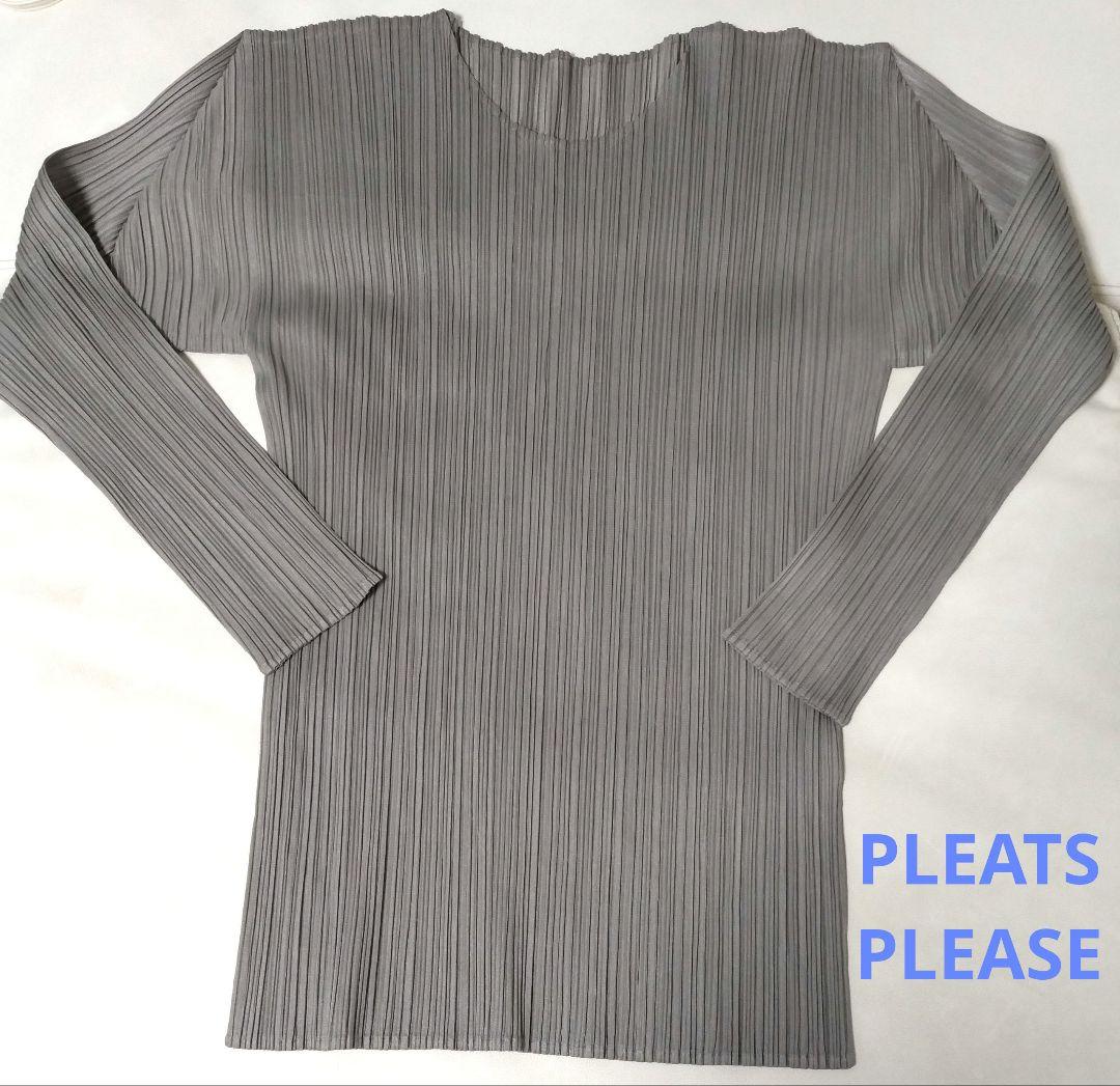 PLEATS PLEASE グレー プリーツトップス ミヤケイッセイ