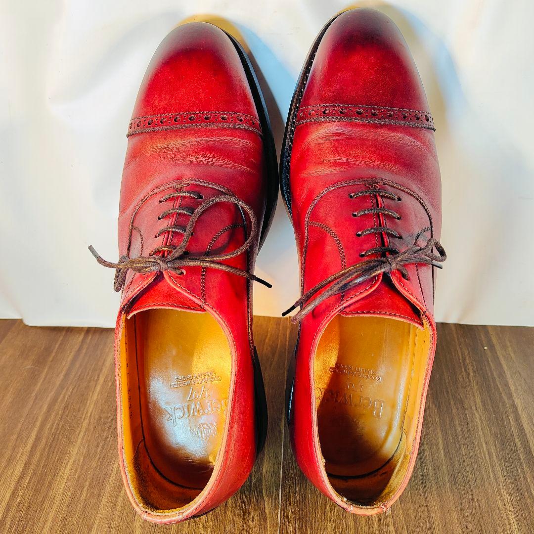 【極美品】Berwick バーウィック　スペイン製　高級バーガンディドレスベルト