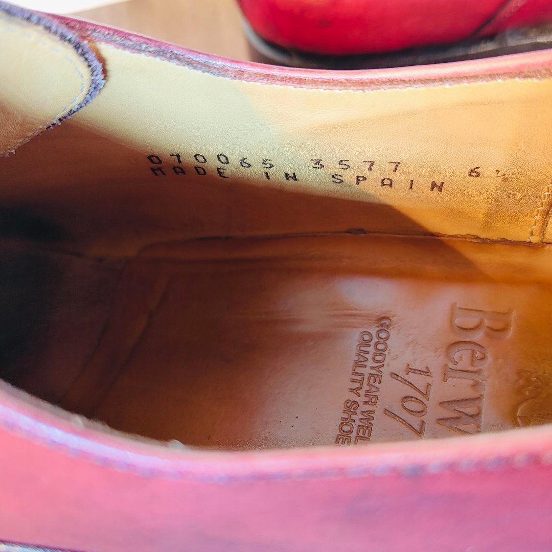 【極美品】Berwick バーウィック　スペイン製　高級バーガンディドレスベルト