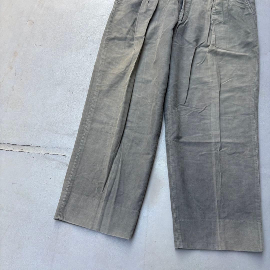 80s Givenchy イタリア製　２タック　スラックス　モールスキン　パンツ