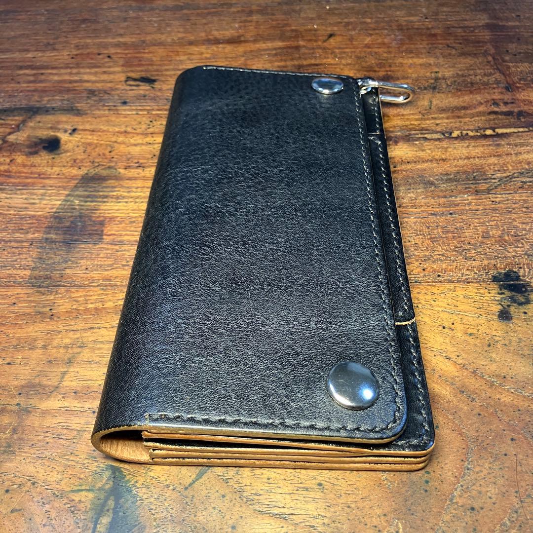 トラッカーウォレット　ブラック　国産本革　レザークラフト