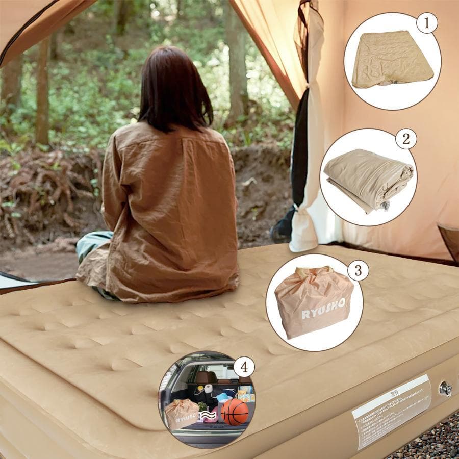 エアーベッド 電動ポンプ空気エアベッド PVC素材 (ダブル厚さ40cm)