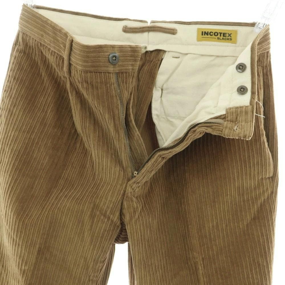 最終【新品】INCOTEX スラックス コーデュロイ 太畝 W30 オーカー